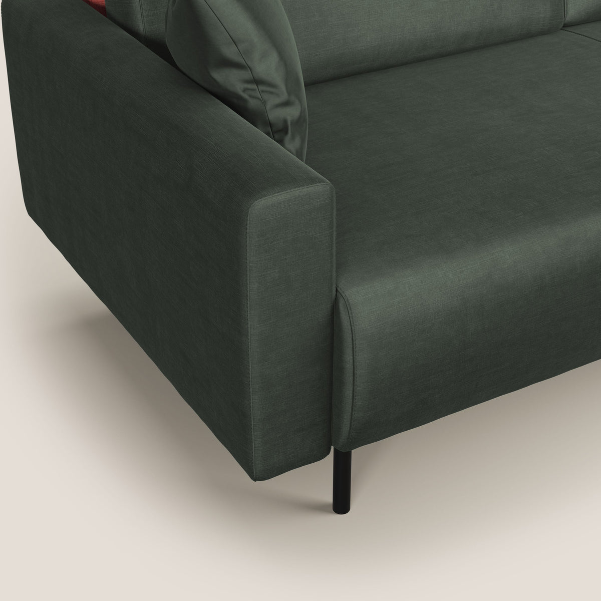 Arthur divano moderno angolare in velluto morbido impermeabile T01 verde - divitt.sbs