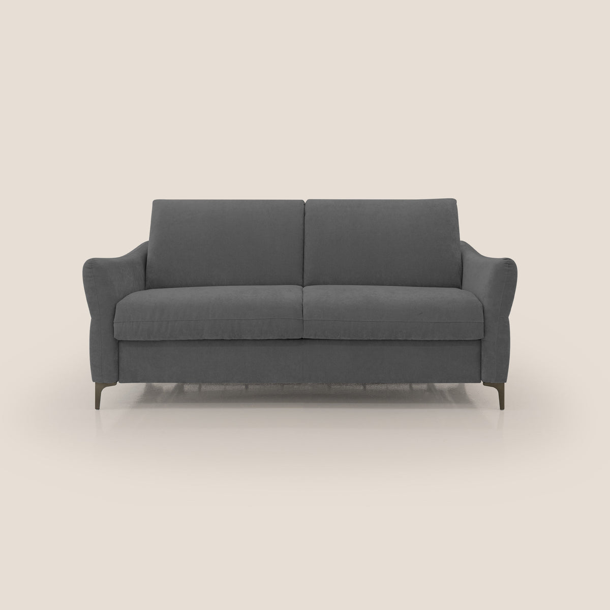 Dalia divano letto con materasso H18 cm e piedi alti in raffinato tessuto smacchiabile T17 antracite - divitt.sbs