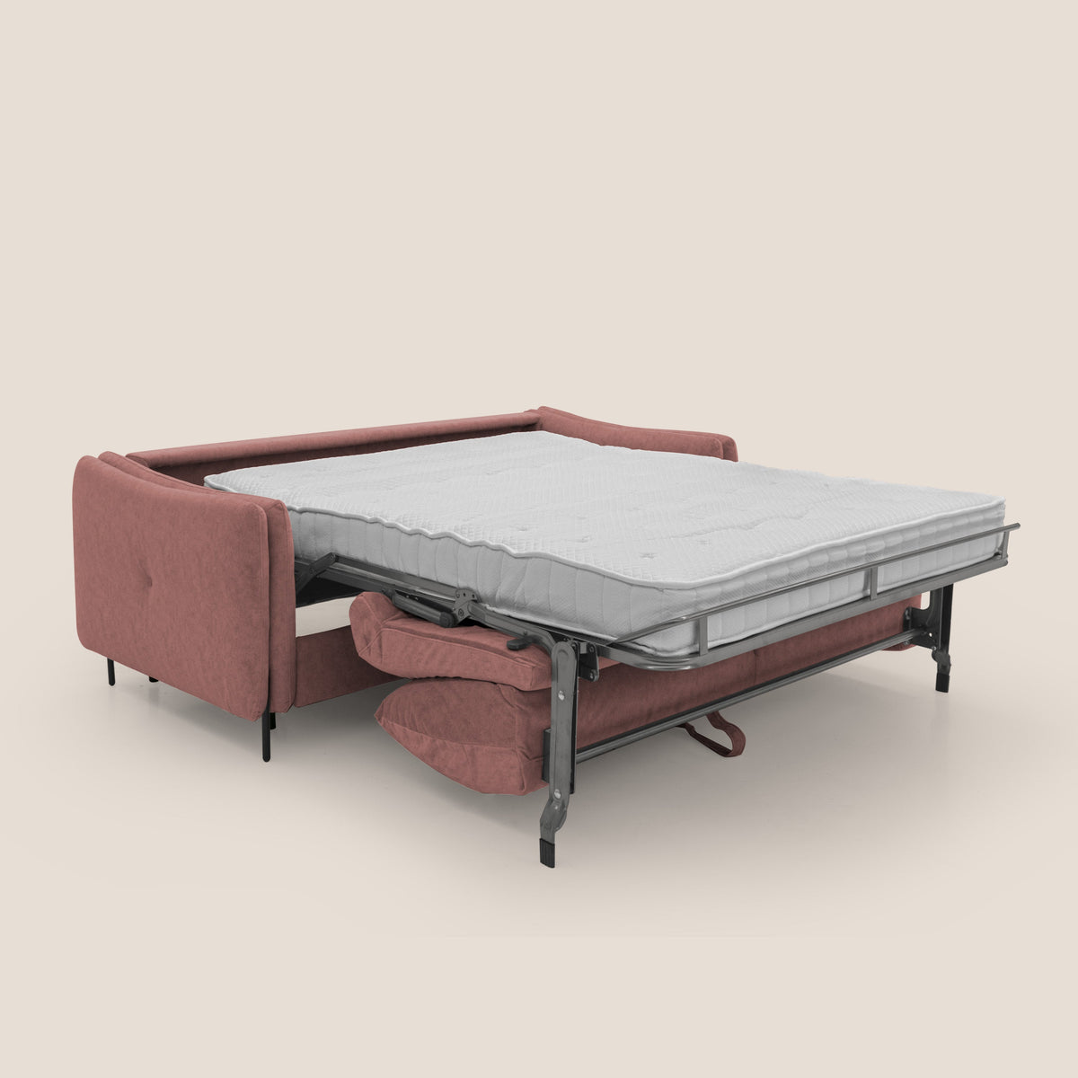 Gregory Divano letto con materasso h18 cm in microfibra effetto velluto impermeabile T09 salmone - divitt.sbs