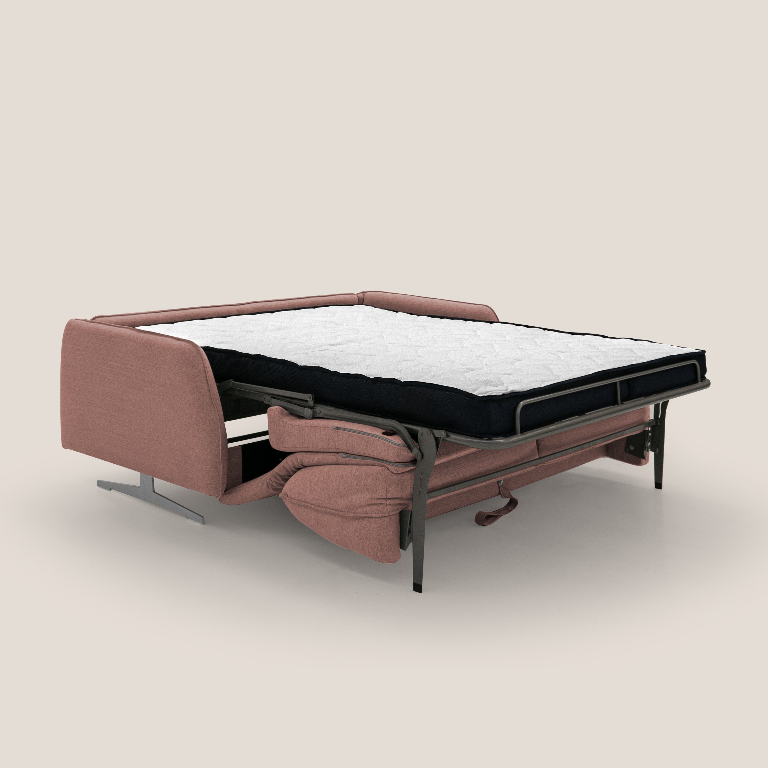 Texas Divano letto matrimoniale moderno in tessuto impermeabile T19 salmone - divitt.sbs
