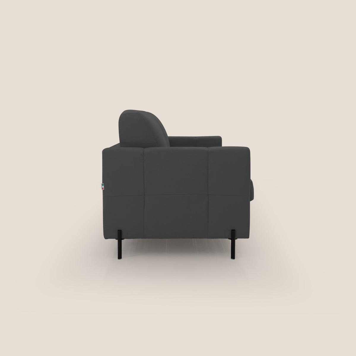 Ortensia divano letto materasso H18 cm con piedi alti in elegante microfibra smacchiabile T11 nero - divitt.sbs