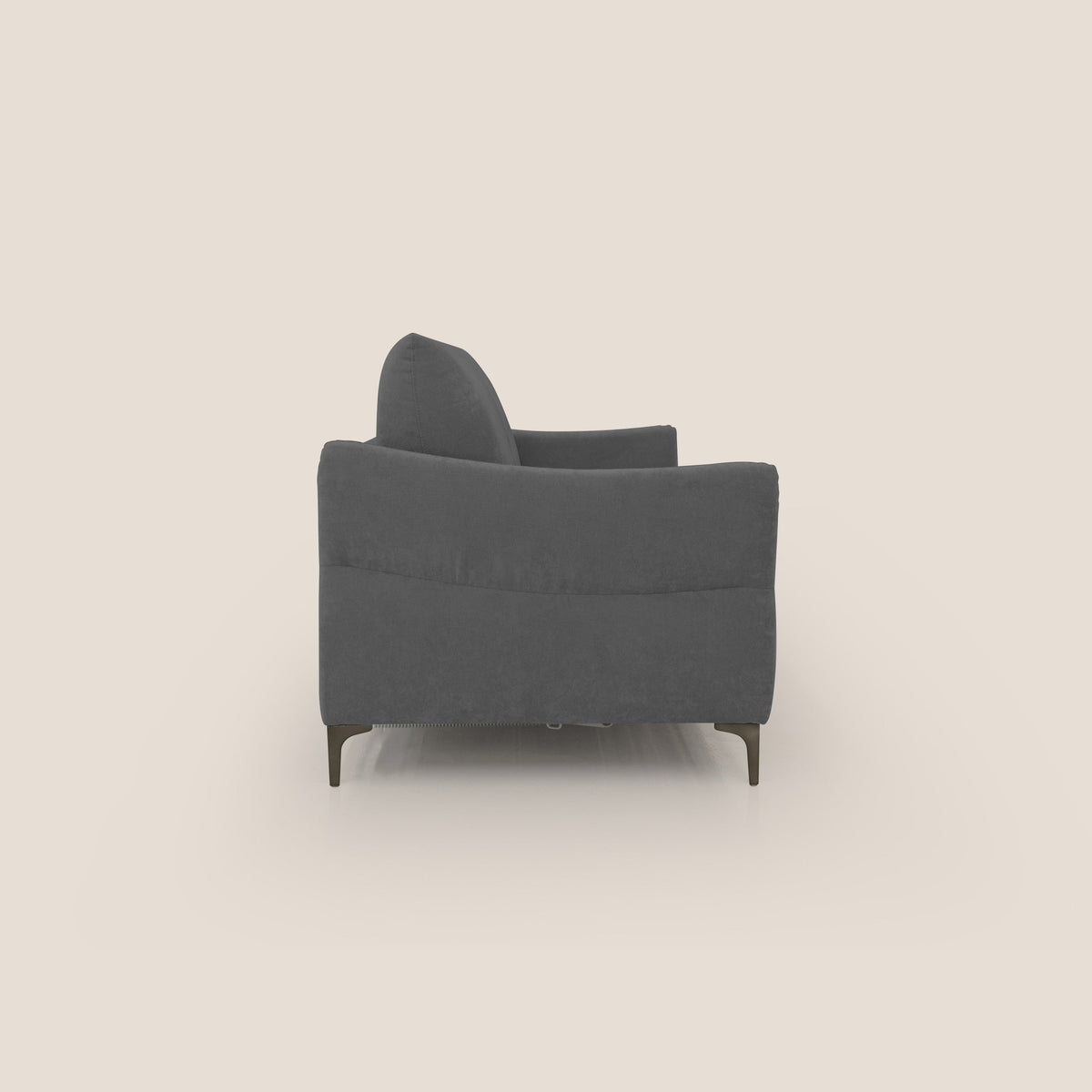 Dalia divano letto con materasso H18 cm e piedi alti in raffinato tessuto smacchiabile T17 antracite - divitt.sbs