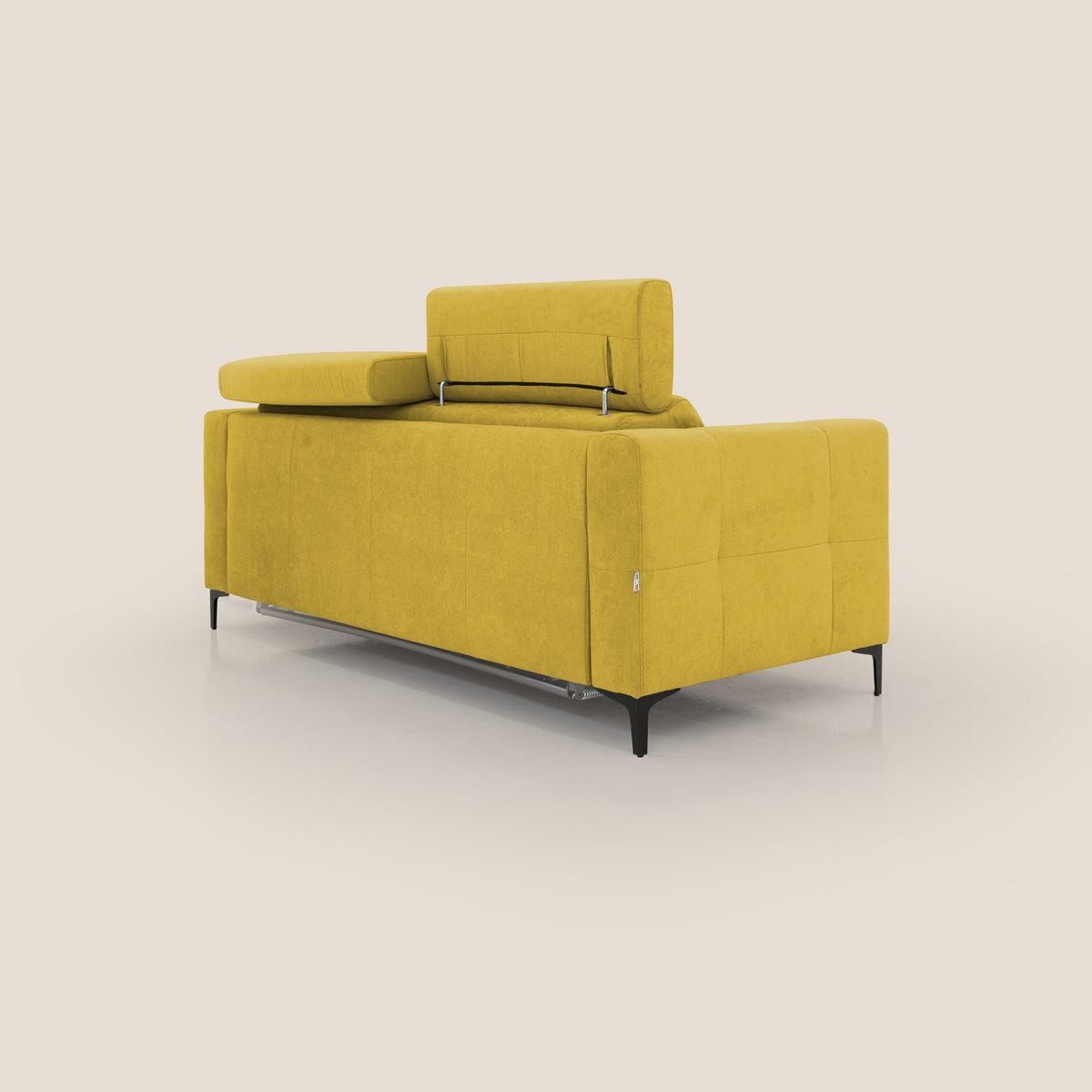 Gardenia divano letto materasso alto 18 cm con poggiatesta reclinabili e rivestimento impermeabile T02 giallo - divitt.sbs
