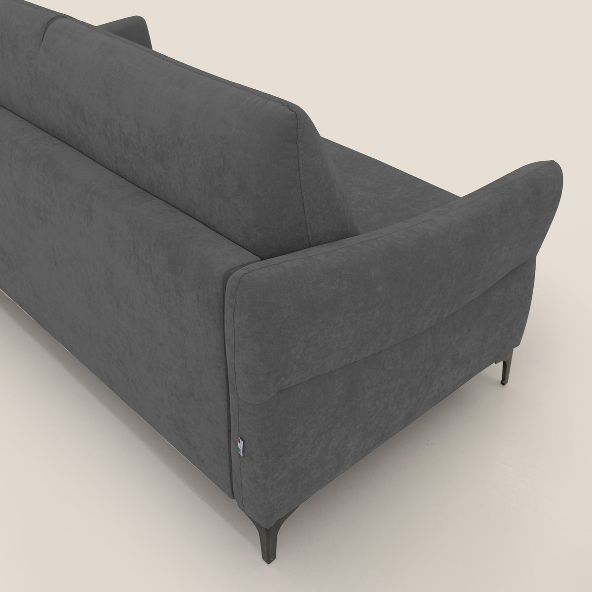 Dalia divano letto con materasso H18 cm e piedi alti in raffinato tessuto smacchiabile T17 antracite - divitt.sbs