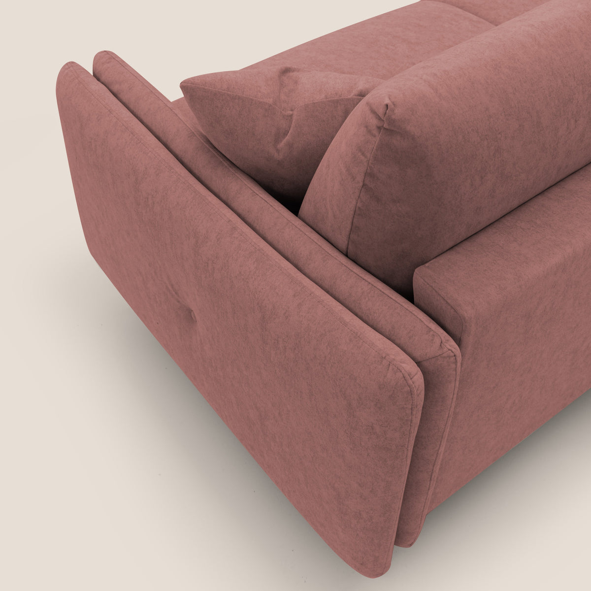 Gregory Divano letto con materasso h18 cm in microfibra effetto velluto impermeabile T09 salmone - divitt.sbs
