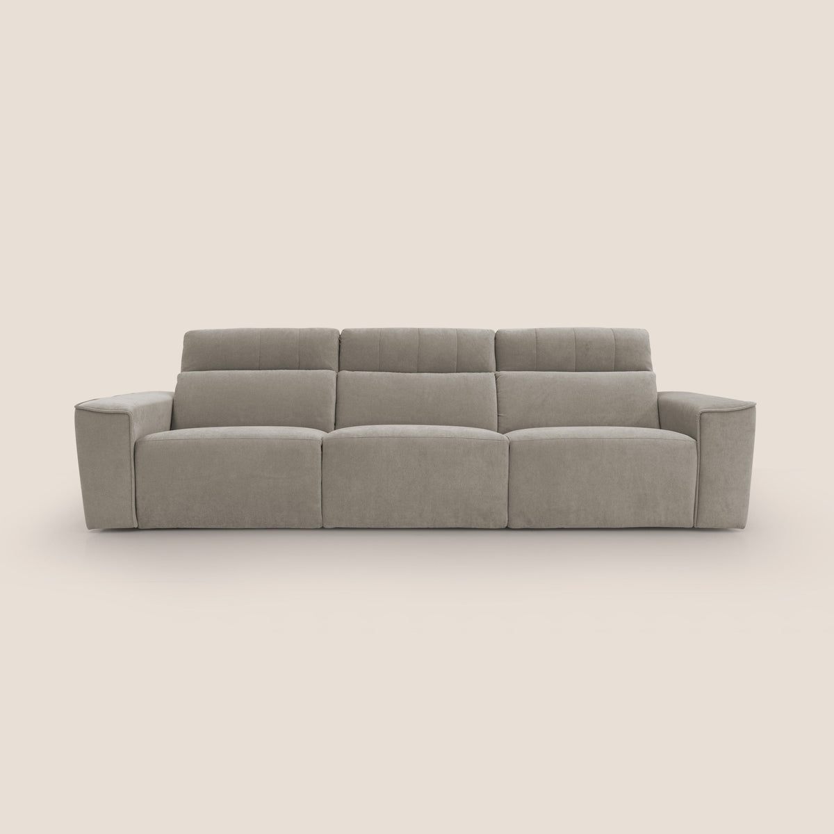 Clark Divano modulare 3 sedute con opzione relax elettrico in tessuto smacchiabile impermeabile T17 beige - divitt.sbs