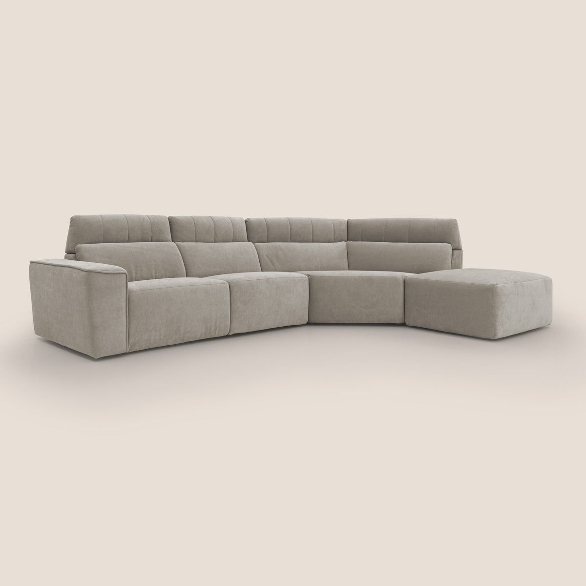 Clark Divano angolare con opzione relax elettrico in tessuto smacchiabile impermeabile T17 beige - divitt.sbs