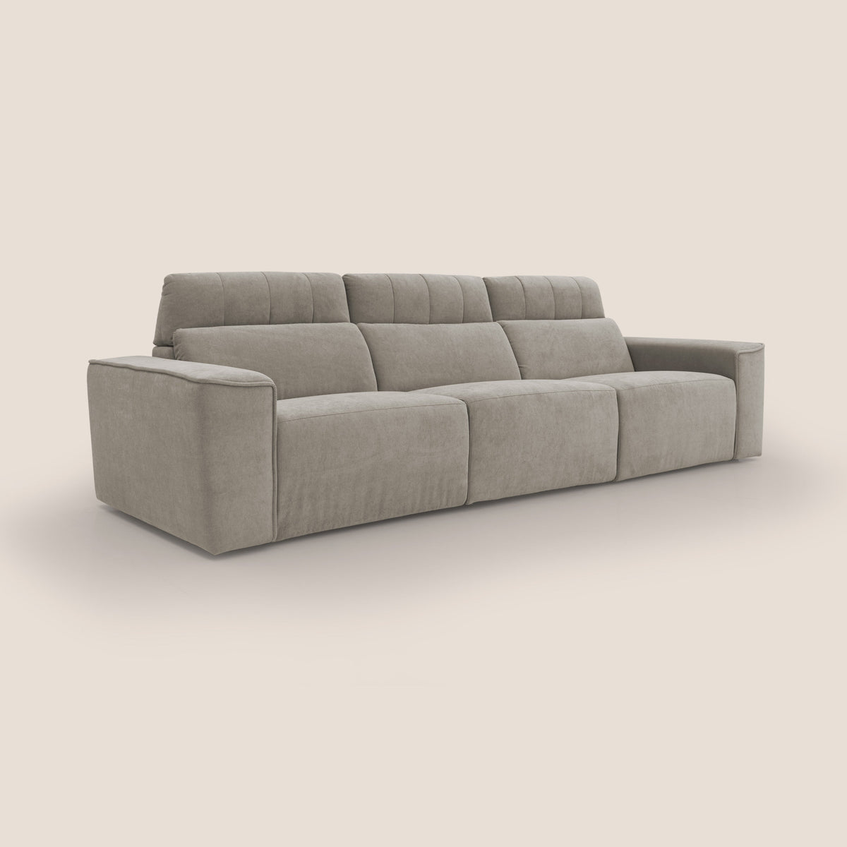 Clark Divano modulare 3 sedute con opzione relax elettrico in tessuto smacchiabile impermeabile T17 beige - divitt.sbs