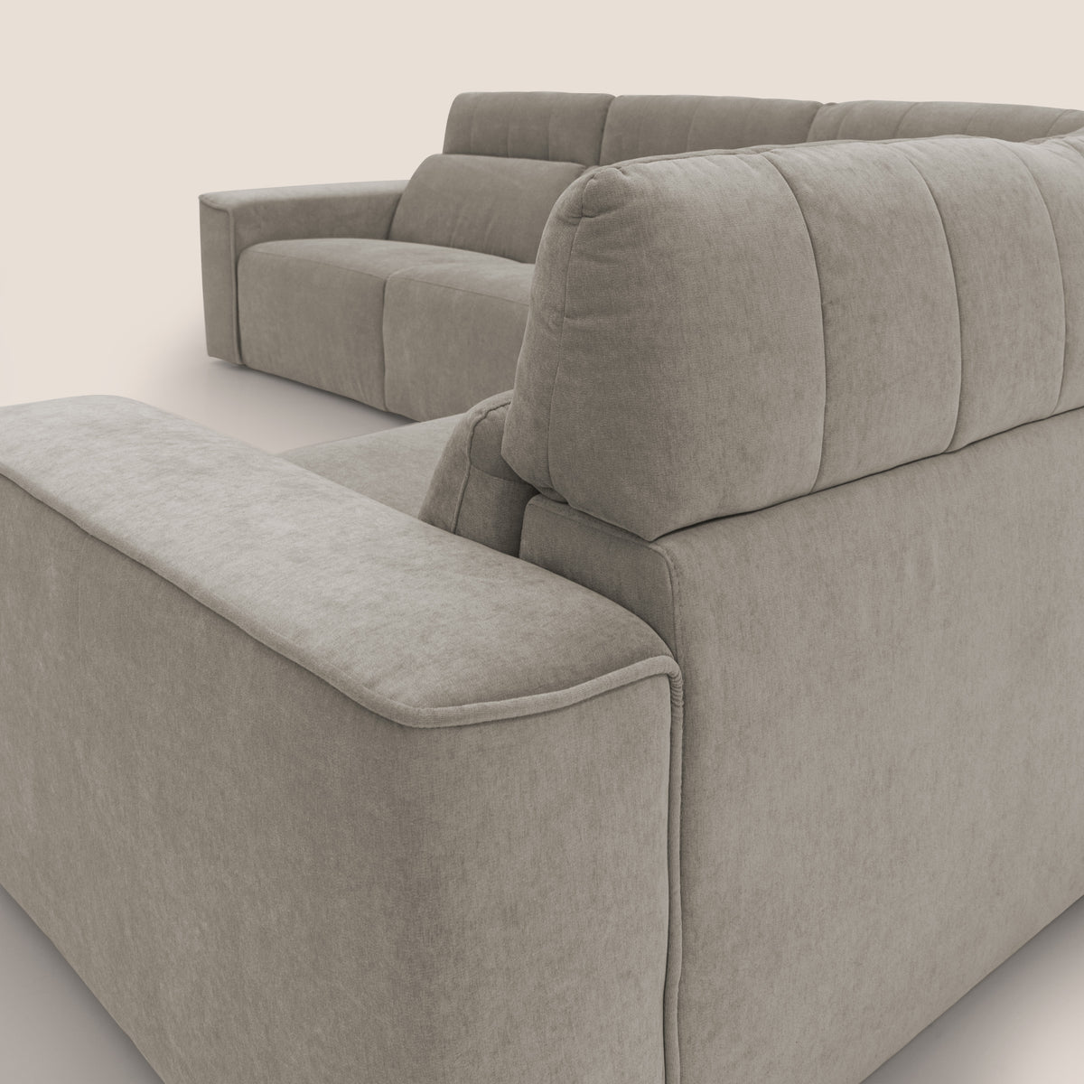 Clark Divano modulare angolare REVERSIBILE con opzione relax elettrico in tessuto smacchiabile impermeabile T17 beige - divitt.sbs