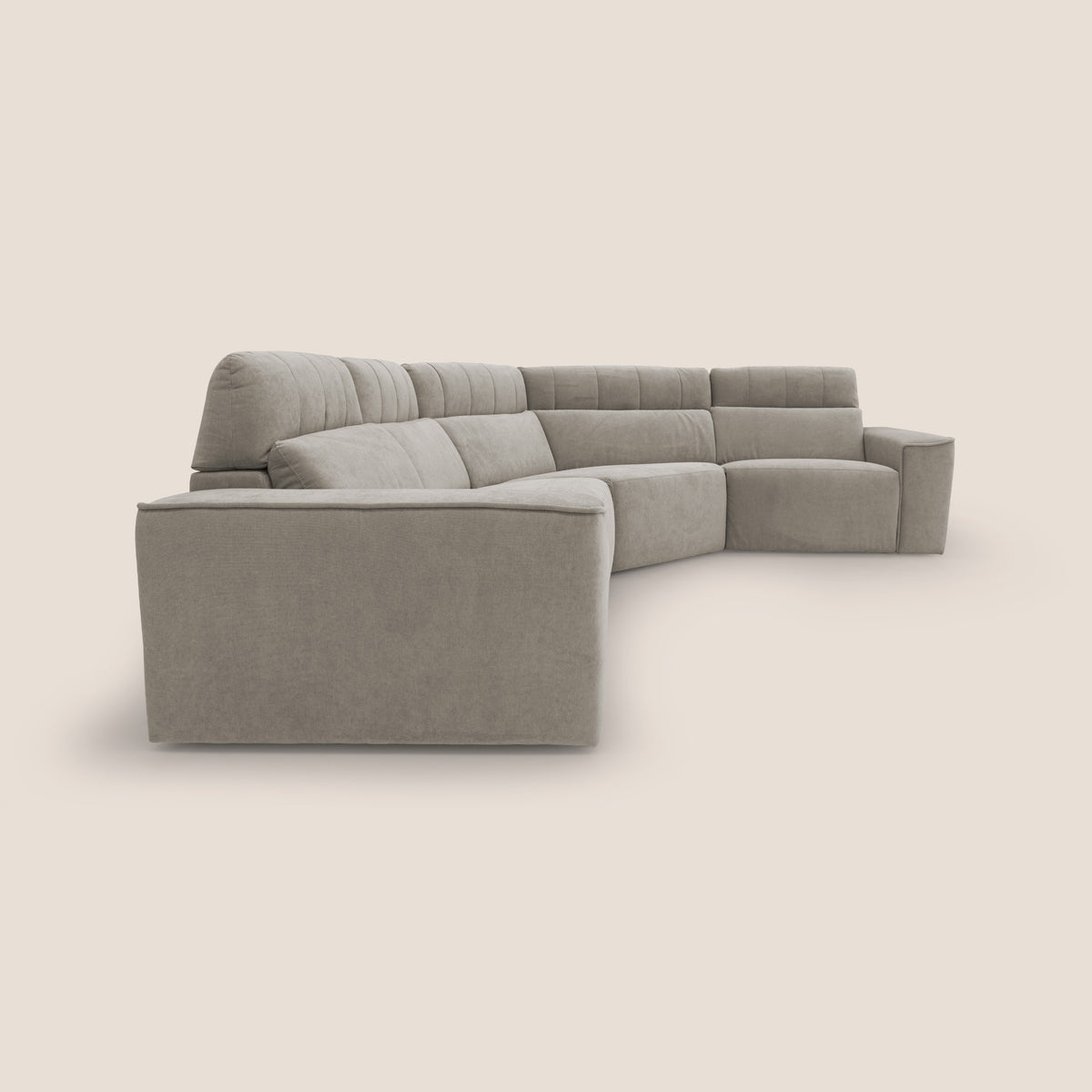 Clark Divano modulare angolare REVERSIBILE con opzione relax elettrico in tessuto smacchiabile impermeabile T17 beige - divitt.sbs