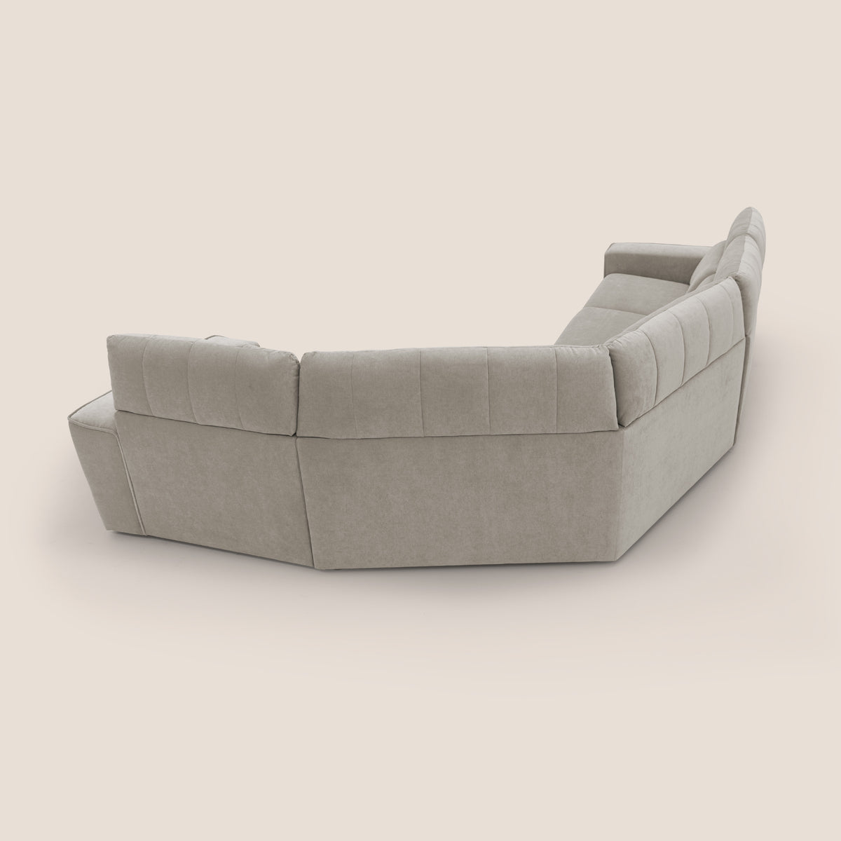 Clark Divano modulare angolare REVERSIBILE con opzione relax elettrico in tessuto smacchiabile impermeabile T17 beige - divitt.sbs