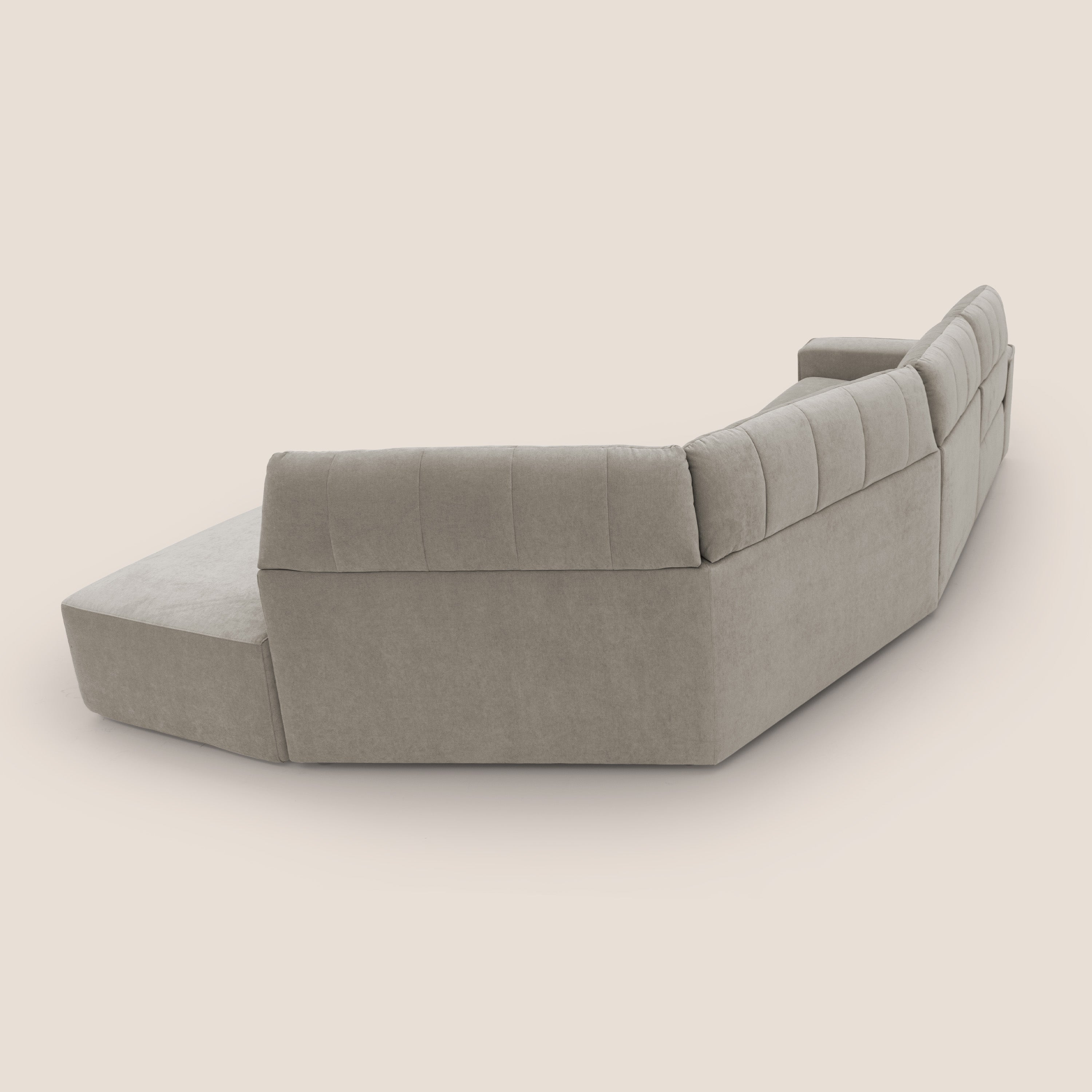 Clark Divano angolare con opzione relax elettrico in tessuto smacchiabile impermeabile T17 beige - divitt.sbs