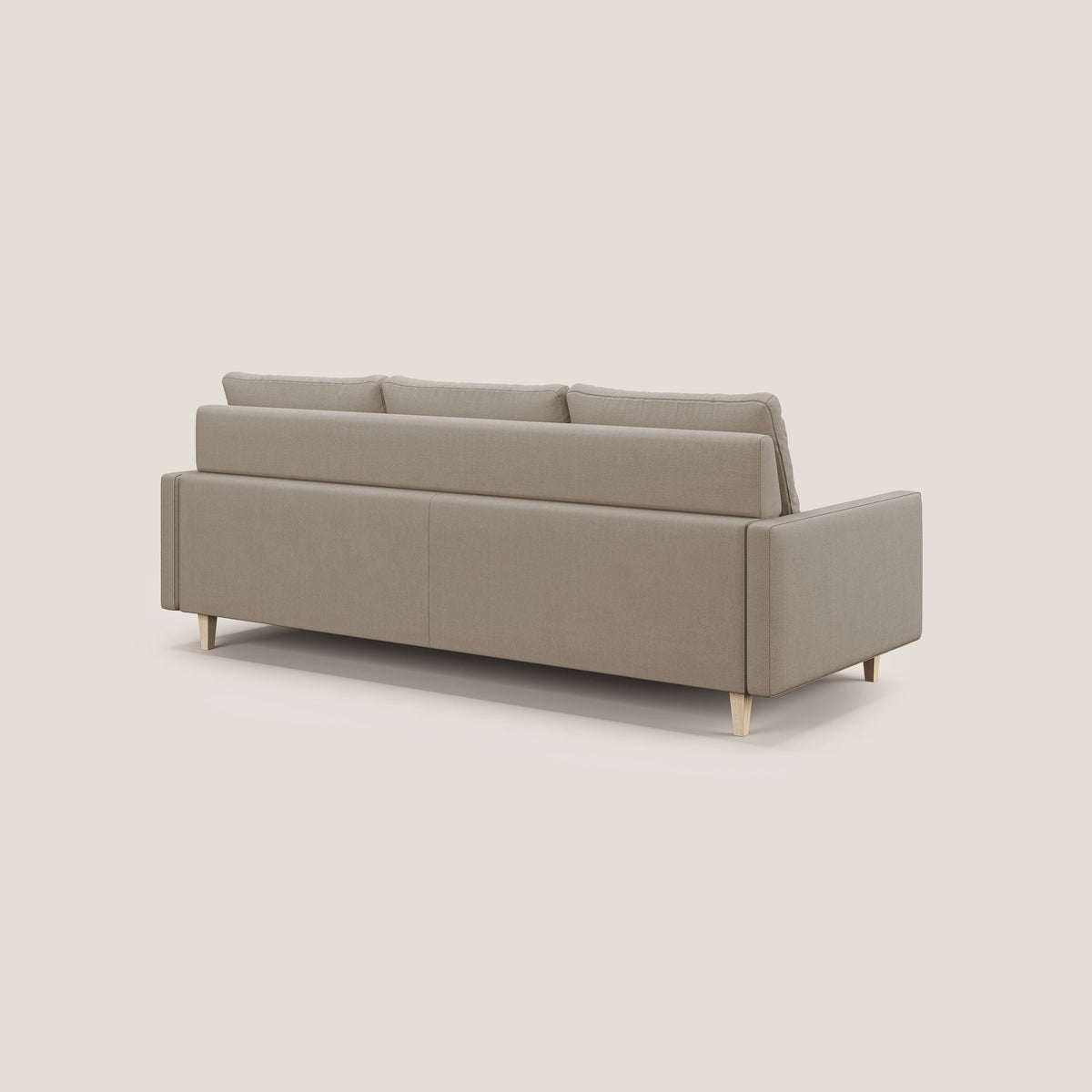 Matisse divano a 3 sedute allungabili e schienali in piuma d'oca in tessuto smacchiabile T17 beige - divitt.sbs