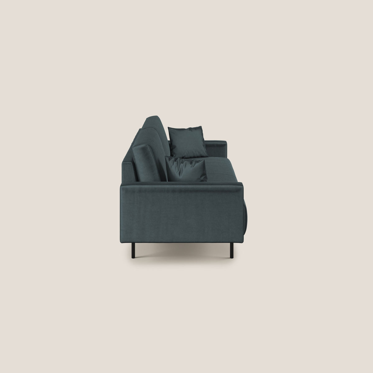 Arthur divano moderno in velluto morbido impermeabile T01 petrolio - divitt.sbs