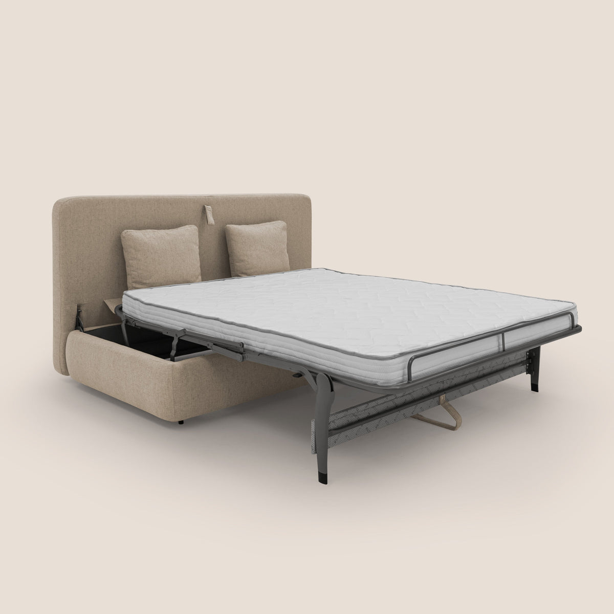 Gransasso Divano letto matrimoniale dal DESIGN innovativo in tessuto impermeabile T03 beige - divitt.sbs