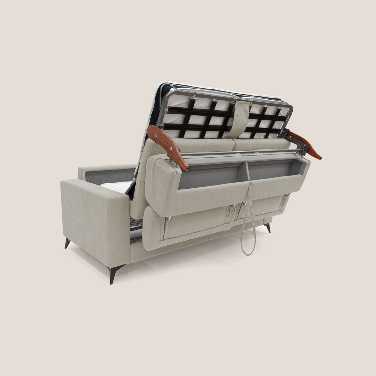 Pegaso divano letto con poggiatesta reclinabili e rivestimento T02 panna - divitt.sbs