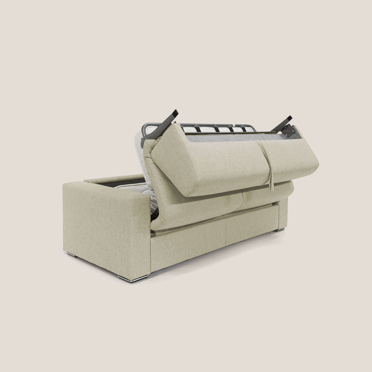 Nixon Divano letto matrimoniale con materasso 20 cm in tessuto impermeabile T03 beige - divitt.sbs
