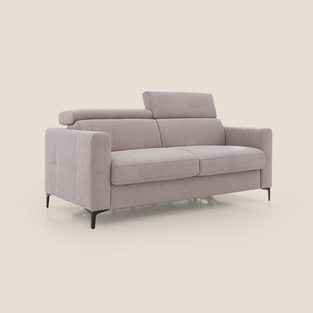 Gardenia divano letto materasso alto 18 cm con poggiatesta reclinabili e rivestimento impermeabile T02 rosa - divitt.sbs