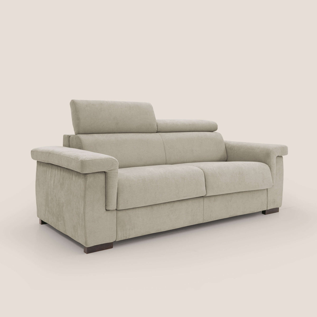 Bjorn divano letto sfoderabile con materasso H18 cm e poggiatesta reclinabili in tessuto impermeabile T02 panna - divitt.sbs