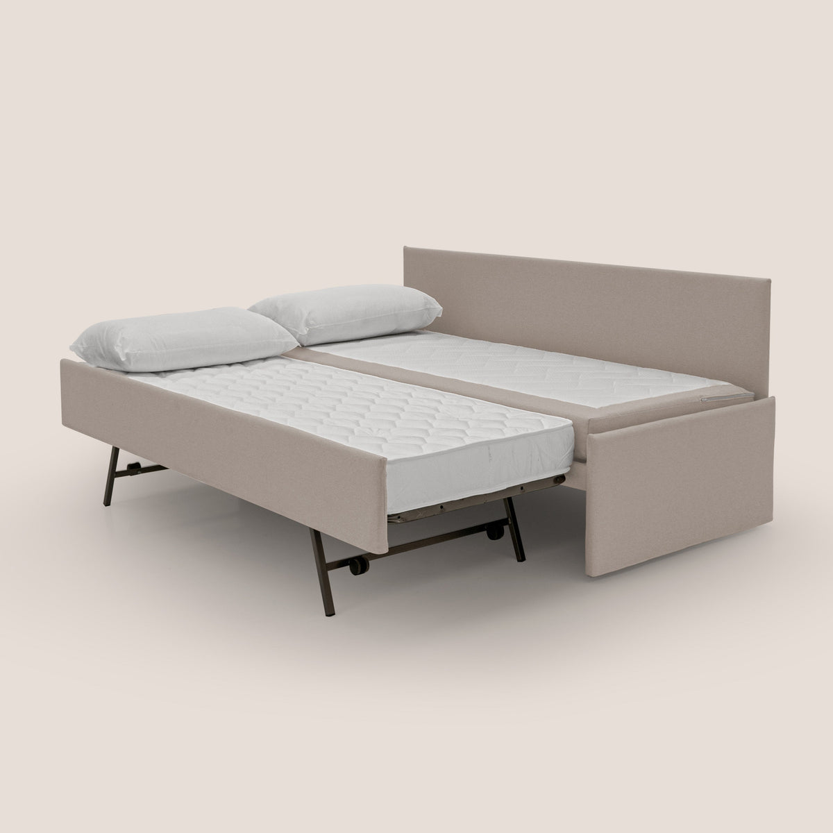 Naviglio Divano duplex con doppio letto in tessuto simil cotone impermeabile T13 panna - divitt.sbs