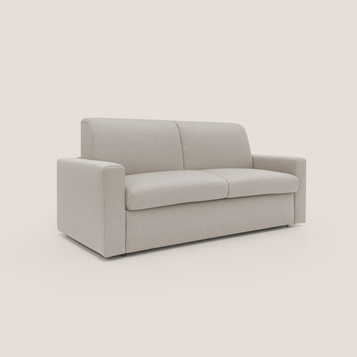 Kansas Divano letto matrimoniale alto 20 cm in tessuto impermeabile misto cotone T13 panna - divitt.sbs