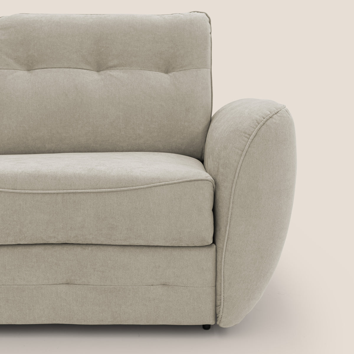 Zeus divano letto angolare con materasso H18 cm pouf mobile in tessuto impermeabile T02 - divitt.sbs
