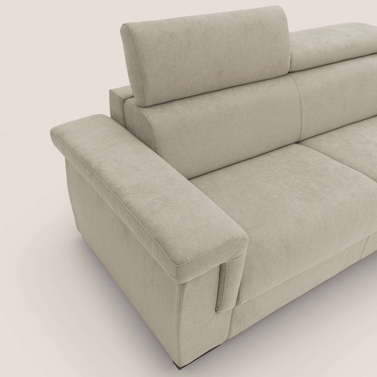 Bjorn divano letto sfoderabile con materasso H18 cm e poggiatesta reclinabili in tessuto impermeabile T02 panna - divitt.sbs