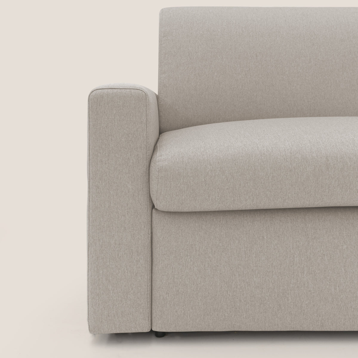 Kansas Divano letto matrimoniale alto 20 cm in tessuto impermeabile misto cotone T13 panna - divitt.sbs