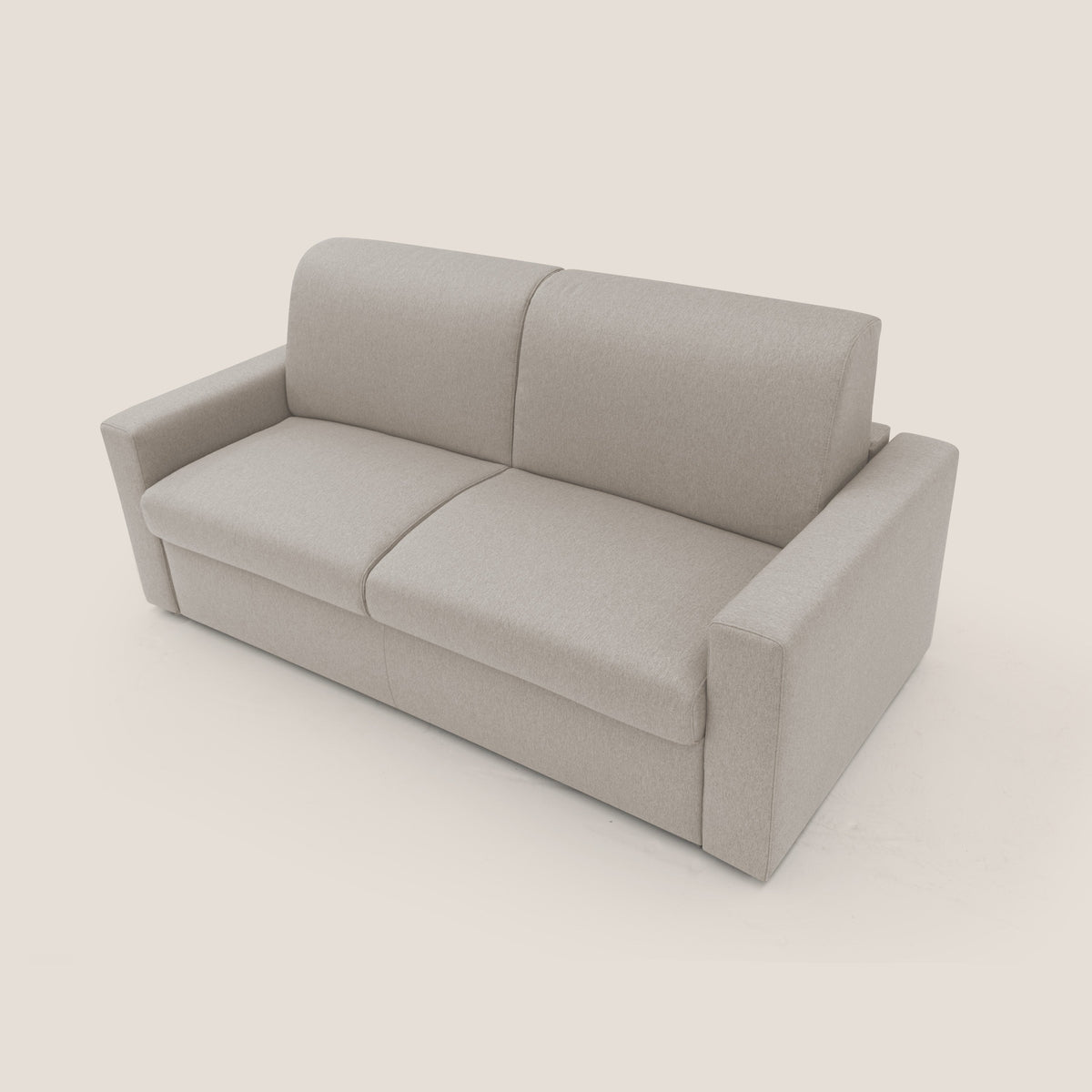 Kansas Divano letto matrimoniale alto 20 cm in tessuto impermeabile misto cotone T13 panna - divitt.sbs
