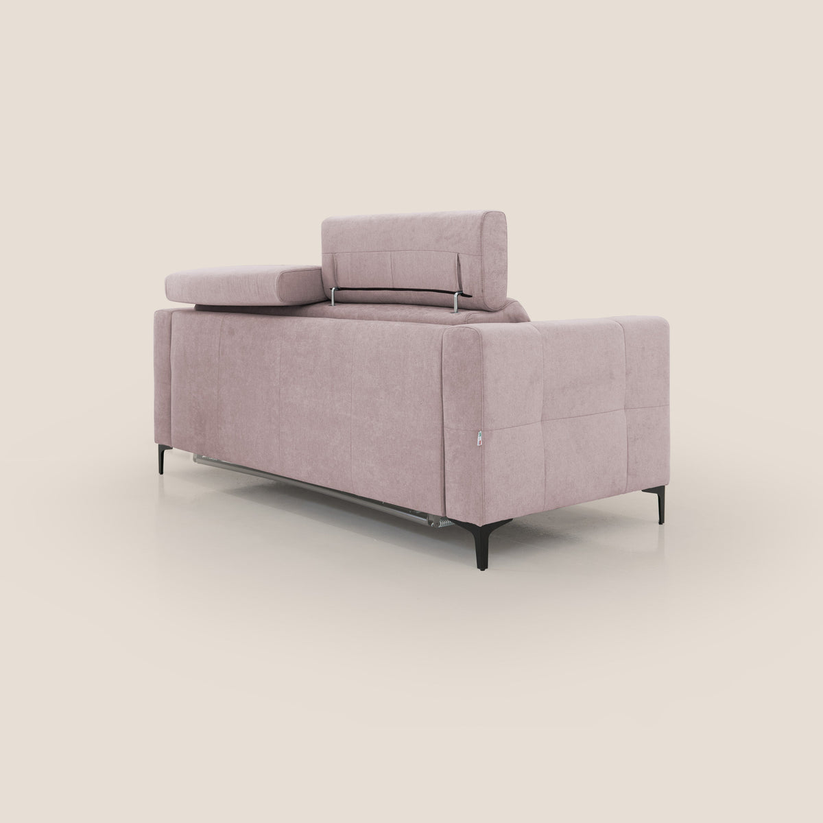 Gardenia divano letto materasso alto 18 cm con poggiatesta reclinabili e rivestimento impermeabile T02 rosa - divitt.sbs