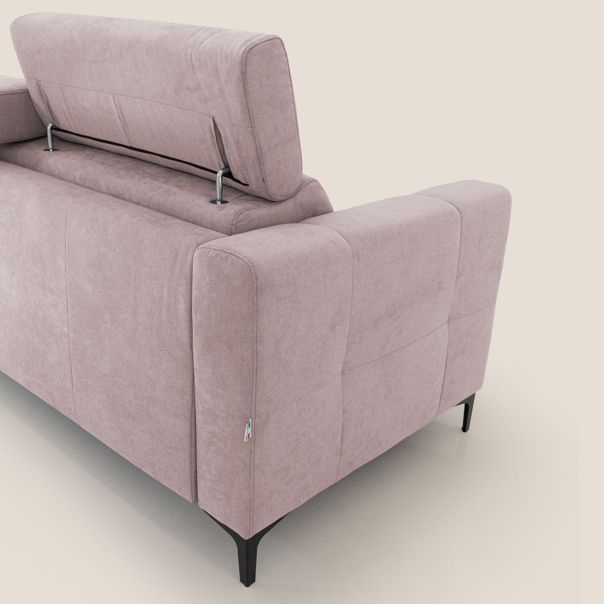 Gardenia divano letto materasso alto 18 cm con poggiatesta reclinabili e rivestimento impermeabile T02 rosa - divitt.sbs