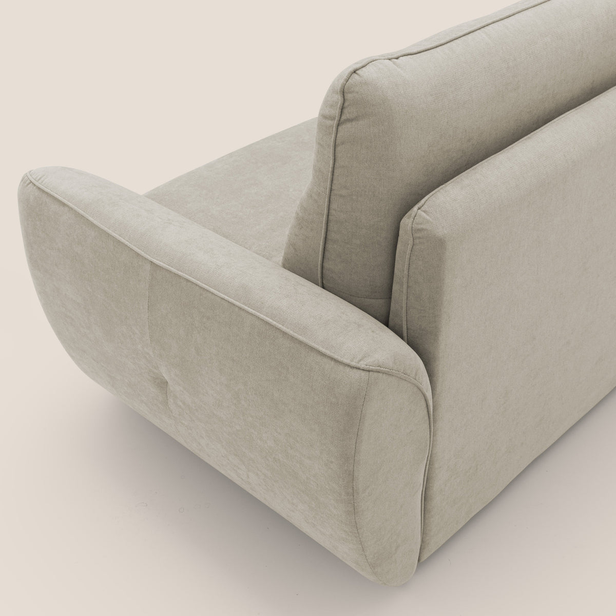 Zeus Divano letto scandinavo con schienale alto in tessuto impermeabile T02 panna - divitt.sbs