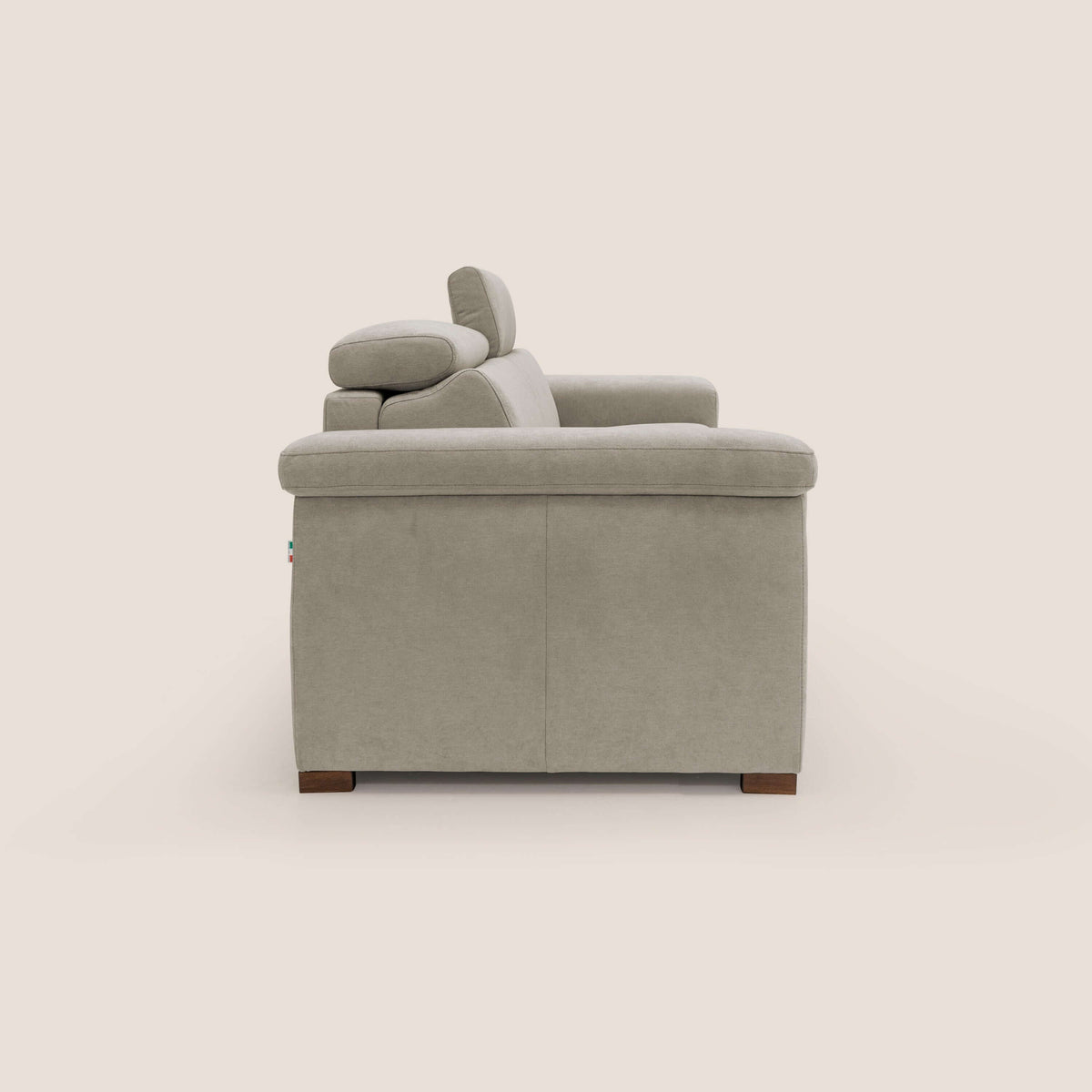 Giunone divano letto con materasso alto 18 cm e poggiatesta reclinabili in tessuto impermeabile T02 panna - divitt.sbs