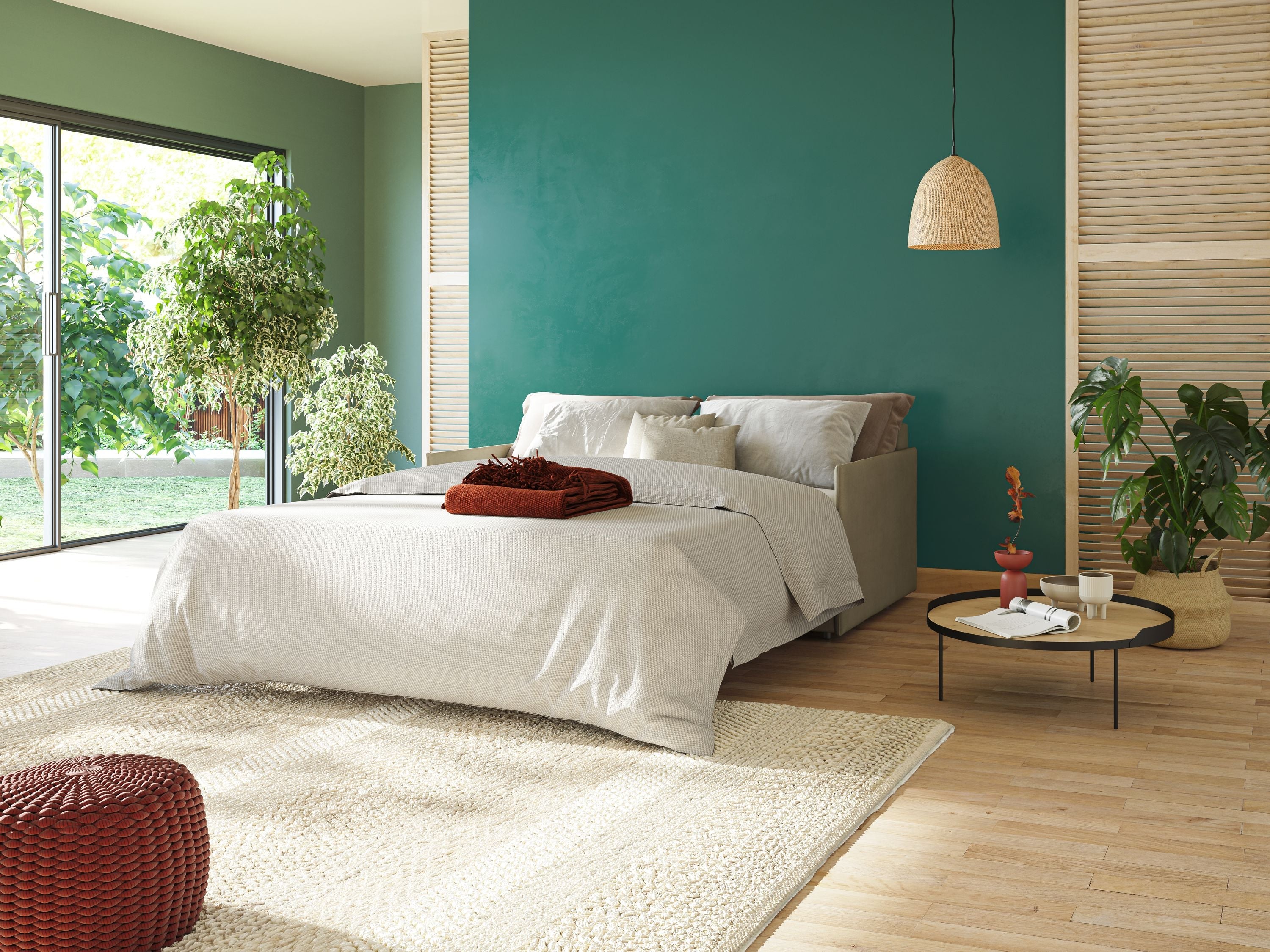 Evans Divano letto in morbido tessuto impermeabile T02 panna - divitt.sbs