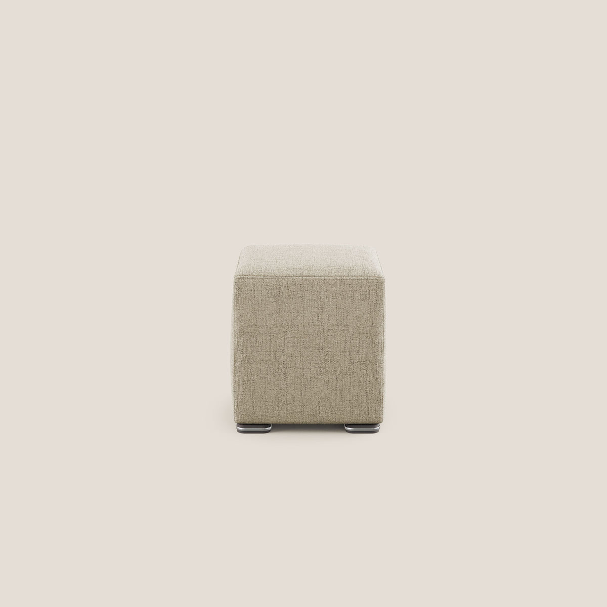 Cube pouf in tessuto morbido impermeabile T03 beige - divitt.sbs