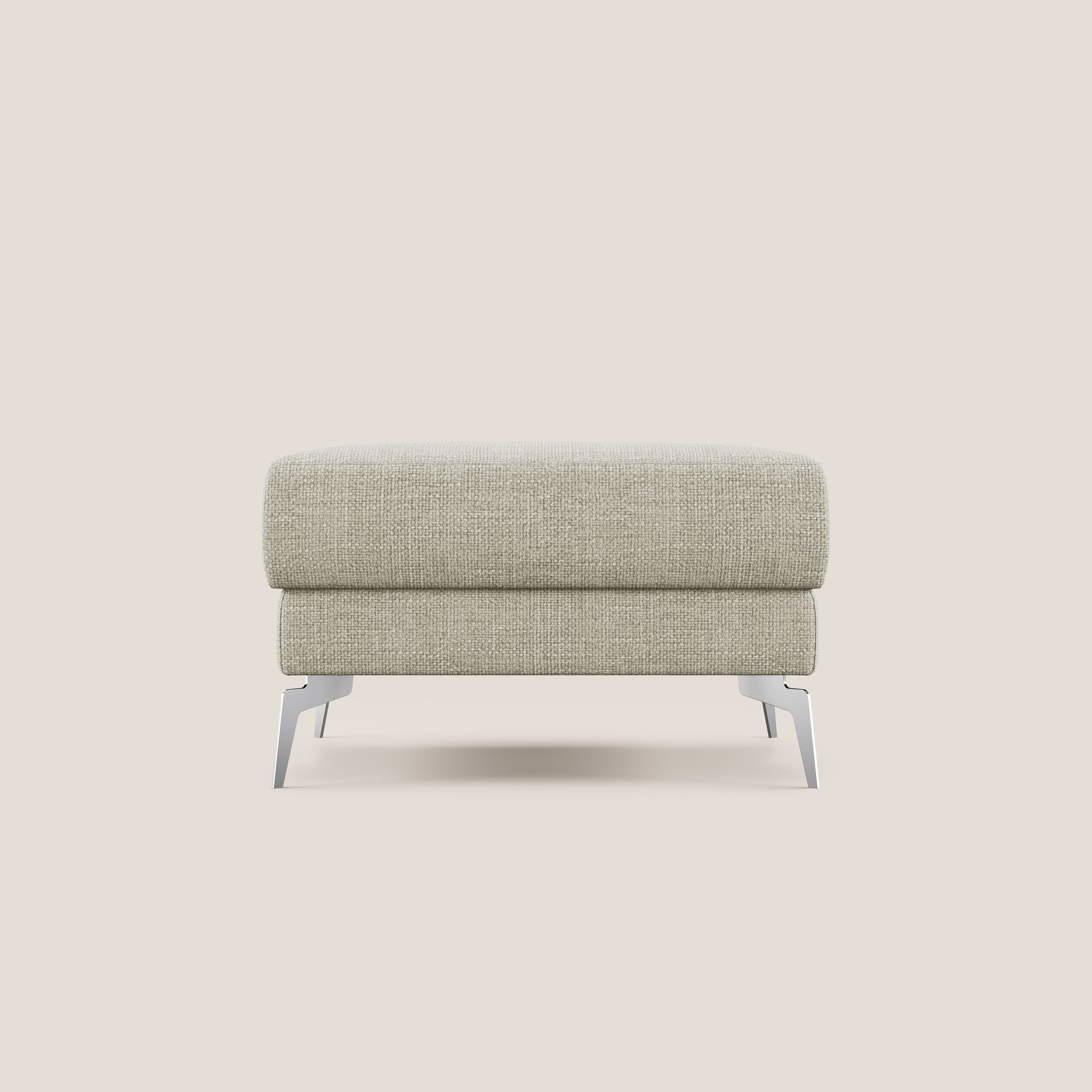 Star Pouf con piedini alti in tessuto impermeabile morbido intreccio T06 panna - divitt.sbs