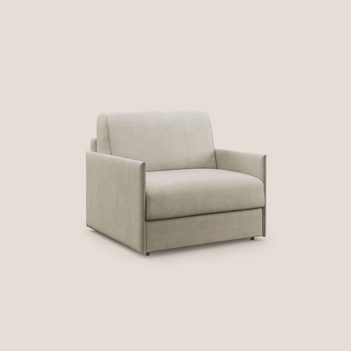 Evans poltrona letto in morbido tessuto impermeabile T02 panna - divitt.sbs
