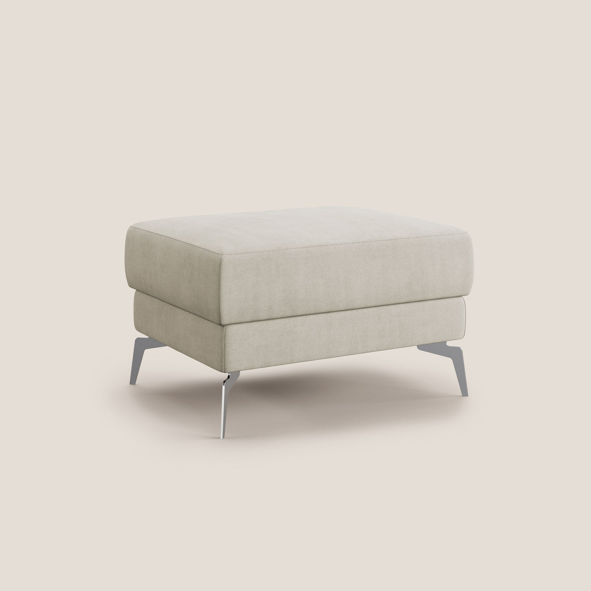 Star Pouf con piedini alti in tessuto impermeabile T02 panna - divitt.sbs