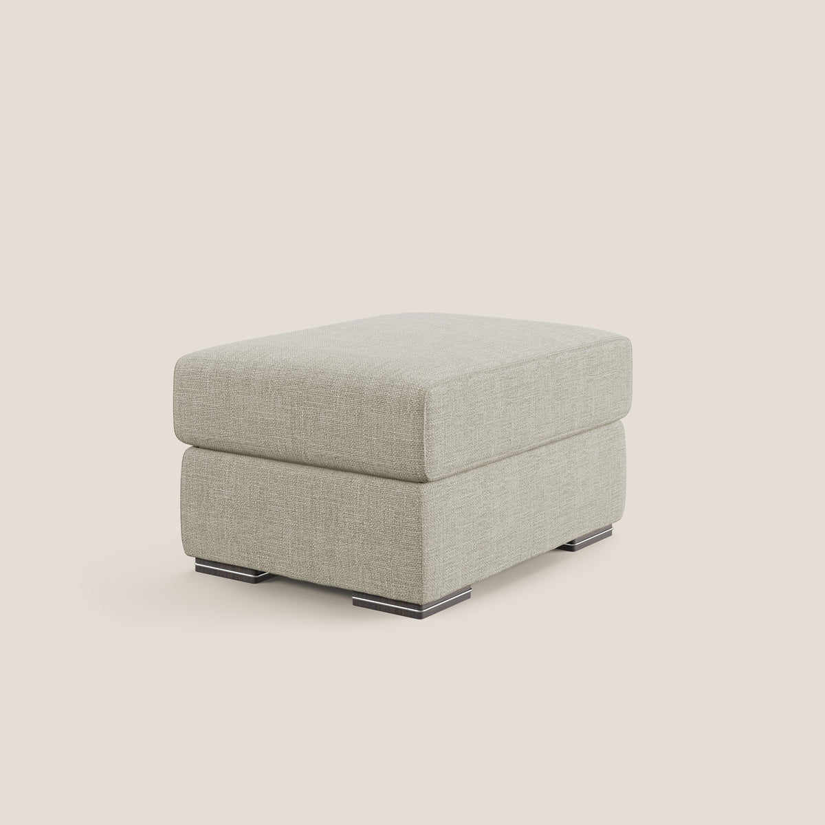 Sun pouf apribile contenitore in tessuto impermeabile morbido intreccio T06 panna - divitt.sbs