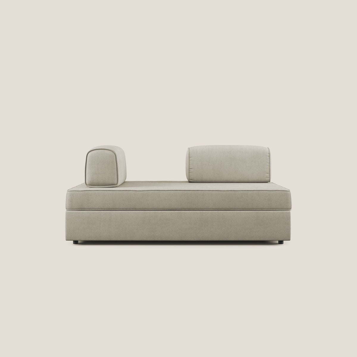Liberty divano con pouf estraibile e schienali movibili in tessuto morbido impermeabile T02 panna - divitt.sbs