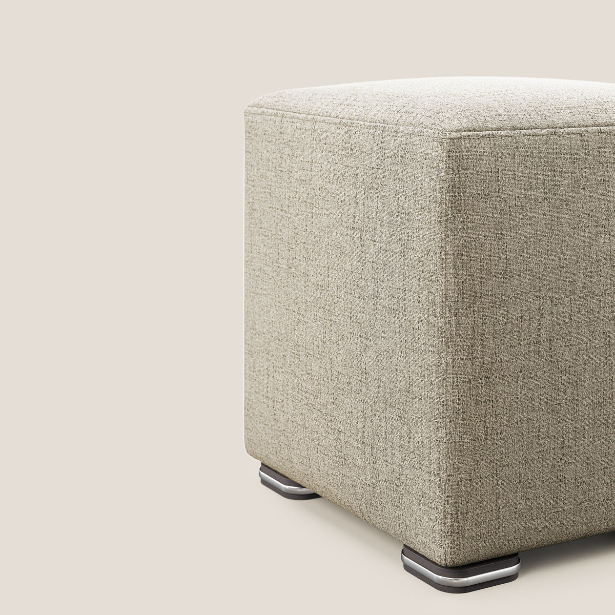 Cube pouf in tessuto morbido impermeabile T03 beige - divitt.sbs