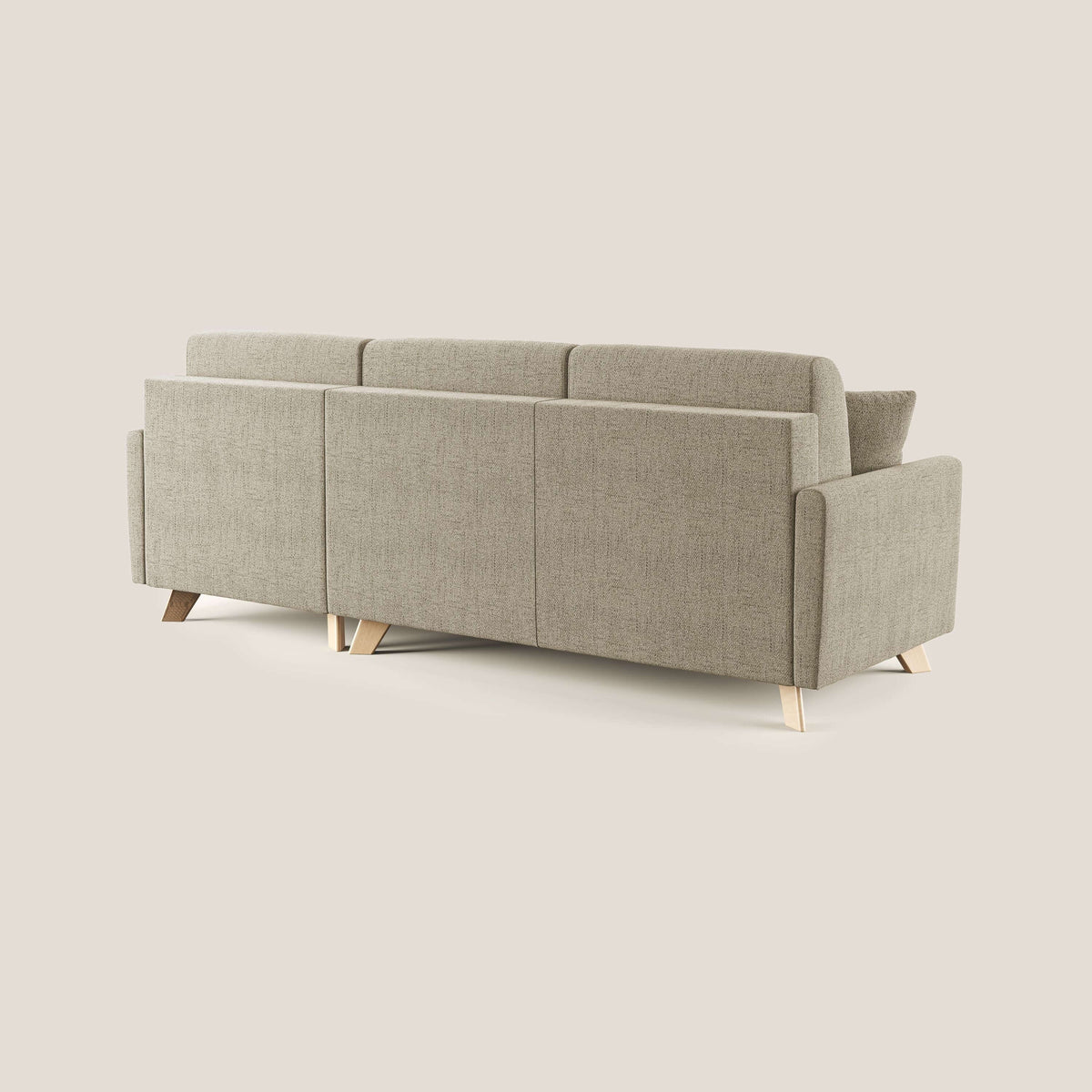 Edgar divano letto angolare in tessuto felis impermeabile T03 beige - divitt.sbs