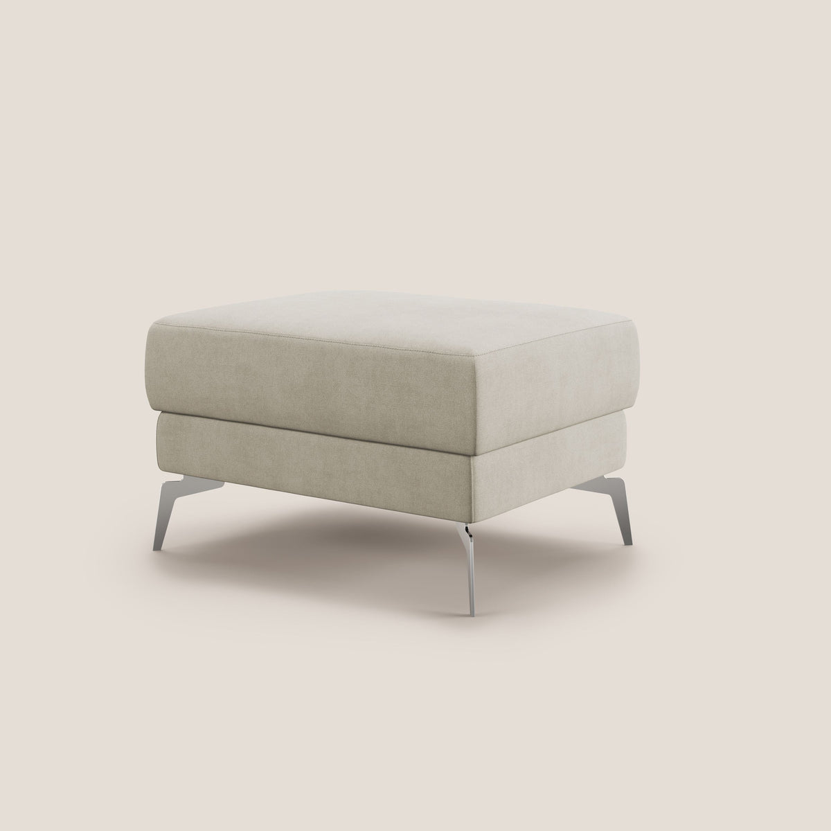 Star Pouf con piedini alti in tessuto impermeabile T02 panna - divitt.sbs