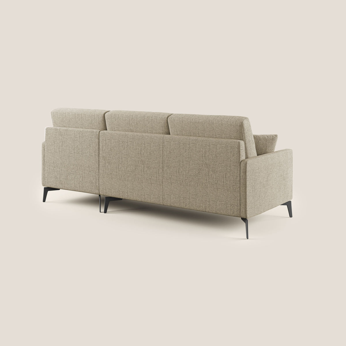 Saturno divano angolare moderno in tessuto morbido impermeabile T03 beige - divitt.sbs