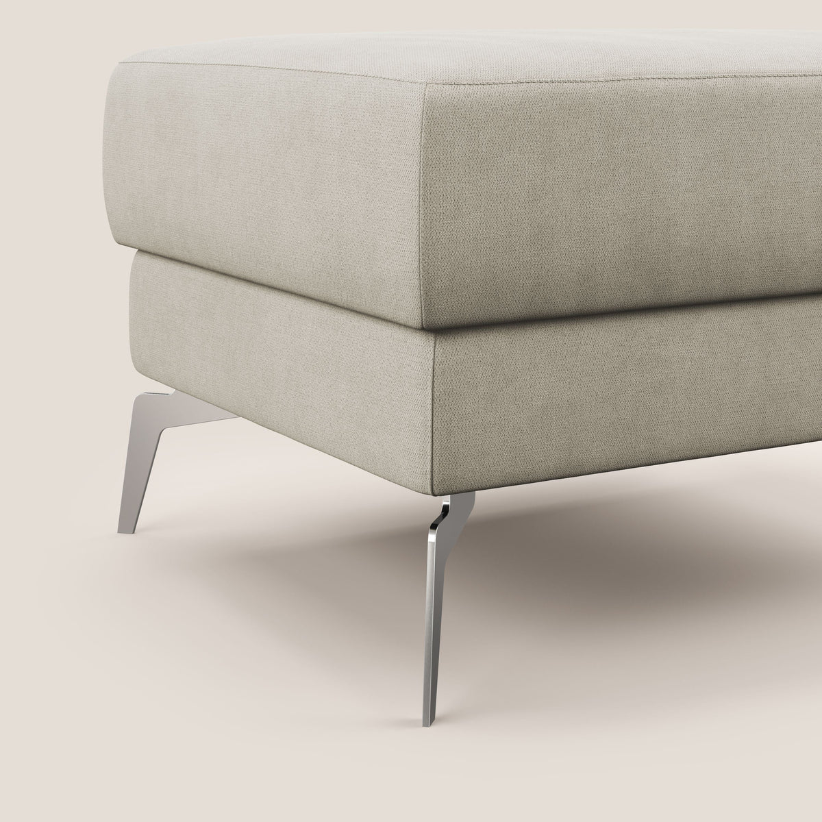 Star Pouf con piedini alti in tessuto impermeabile T02 panna - divitt.sbs