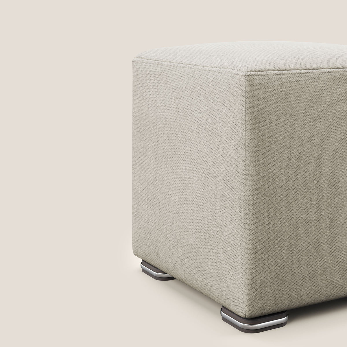 Cube pouf in tessuto morbido impermeabile T02 panna - divitt.sbs