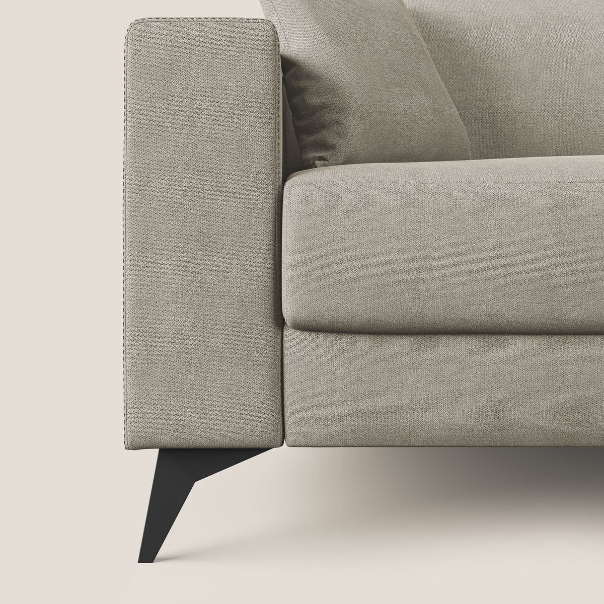 Pegaso divano letto angolare con poggiatesta reclinabili e rivestimento impermeabile T02 panna - divitt.sbs