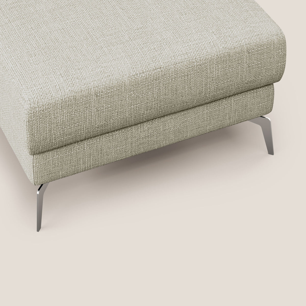 Star Pouf con piedini alti in tessuto impermeabile morbido intreccio T06 panna - divitt.sbs
