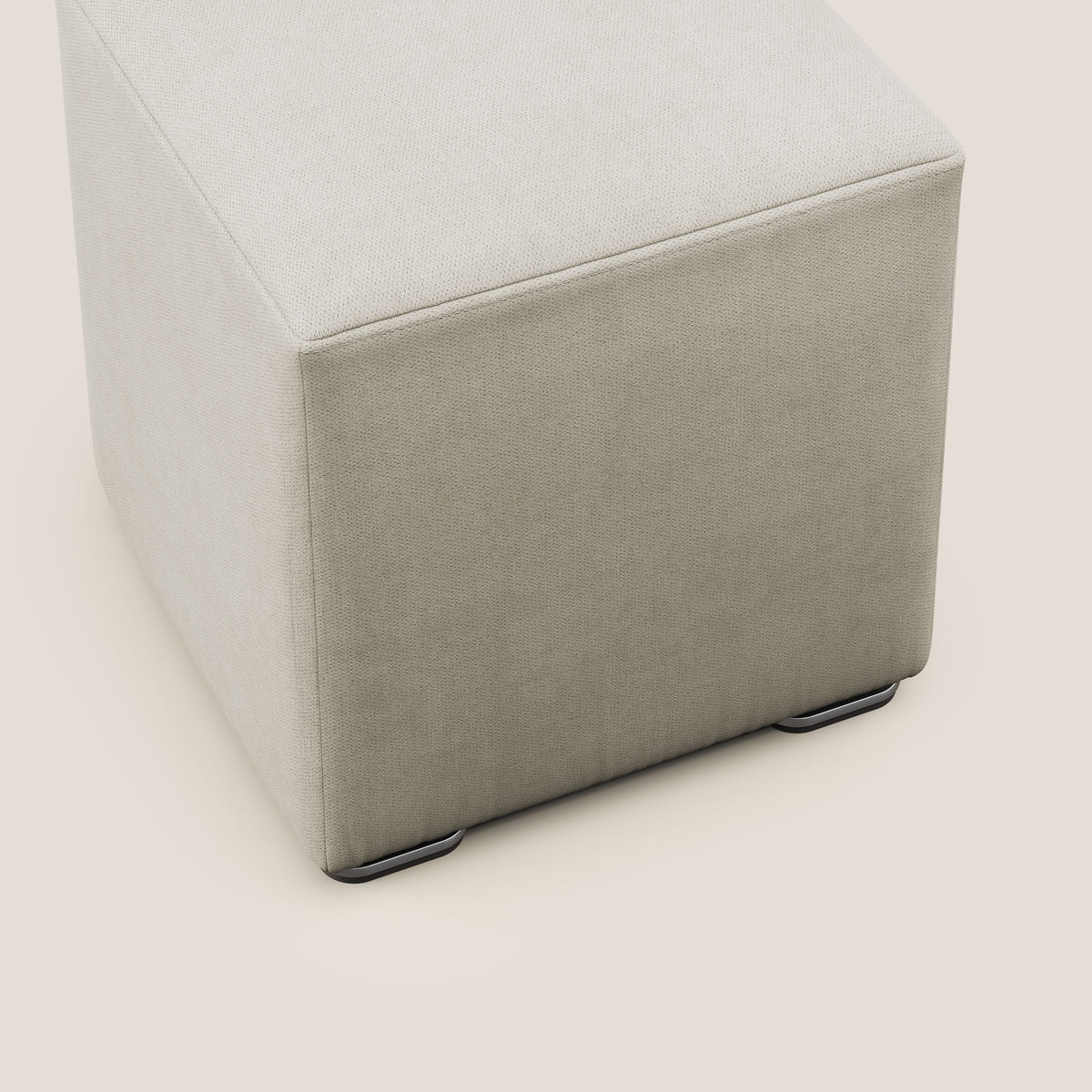 Cube pouf in tessuto morbido impermeabile T02 panna - divitt.sbs