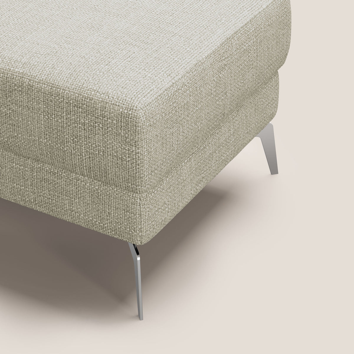 Star Pouf con piedini alti in tessuto impermeabile morbido intreccio T06 panna - divitt.sbs